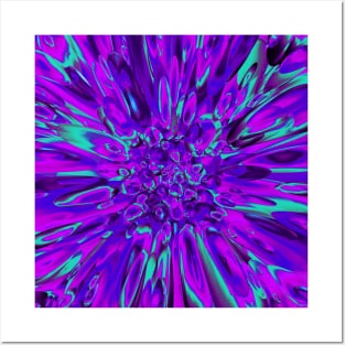 Psychedelic Vortex of Purple and Teal Posters and Art